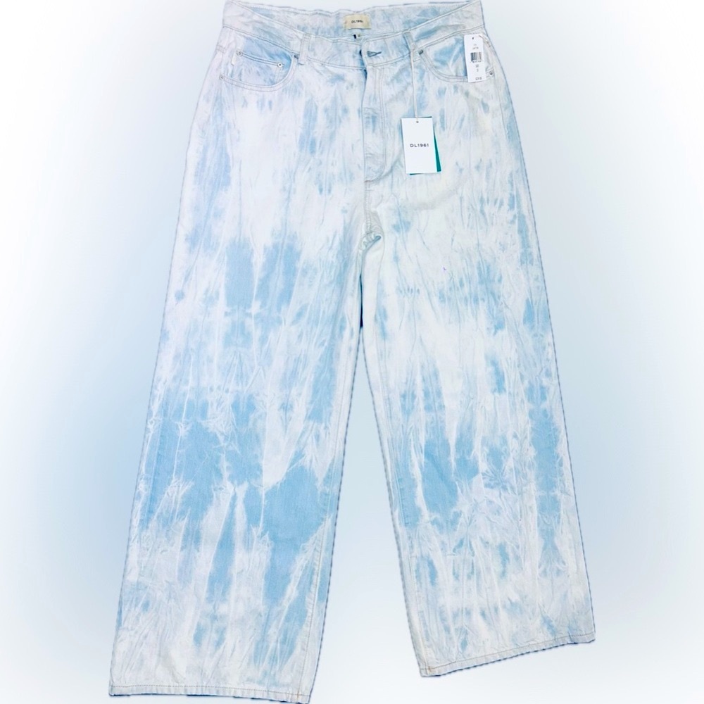 NWT DL1961 SZ 14/32 “Hepburn” wide leg high rise vintage inspired 5-pocket jeans - Picture 2 of 12